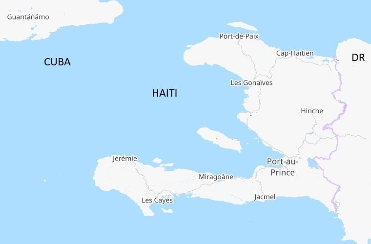 Map of Haiti and Surrounding Waters, 1991–1992